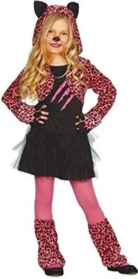 Produktbild von pinkes Leoparden Kleid Kostüm für Mädchen Gr. 98-146, Größe:98/104