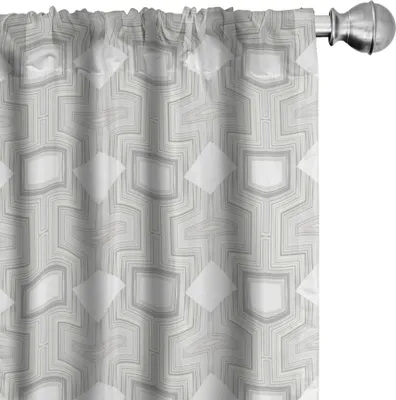 Produktbild von ABAKUHAUS Abstrakt Vorhänge, Gardinen, Optisches futuristisches Muster-Design mit modernen und geometrischen Elementen, 2 Stück 75 x 245 cm, Grau Beige und Weiß