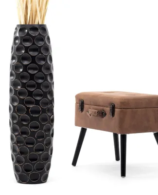 Produktbild von Leewadee Hohe Bodenvase 85 cm aus Mangoholz in schwarz