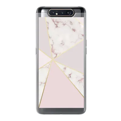 Produktbild von MuchoWow® Handyhülle Schutzhülle Hülle für Samsung Galaxy A80 Marmor - Gold - Rosa Silikon Softcase Handy Hülle - Schutzdeckel