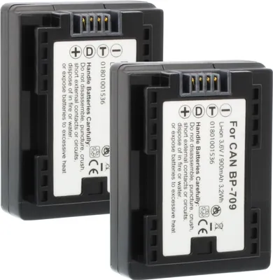 Produktbild von 2x Blumax Akku | für Canon Bp-709 Digitalkamera | Kapazität 900mAh |Spannung 3,6Volt | Video- und Kamerazubehör