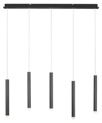 Obrázek produktu pro Závěsné svítidlo LED, hliník, černá, 5 žárovek