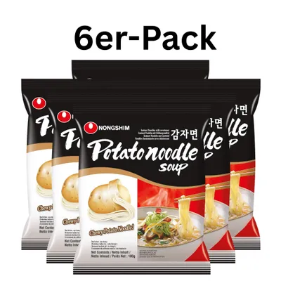 Produktbild von 6er-Pack Nongshim Instantnudeln Potato Noodle Soup Kartoffel 100g