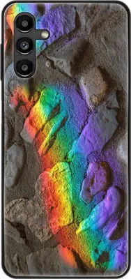 Produktbild von König Design Hülle kompatibel mit Samsung Galaxy A13 5G Kunststoff Soft Handyhülle - Handy Case Regenbogen Steine