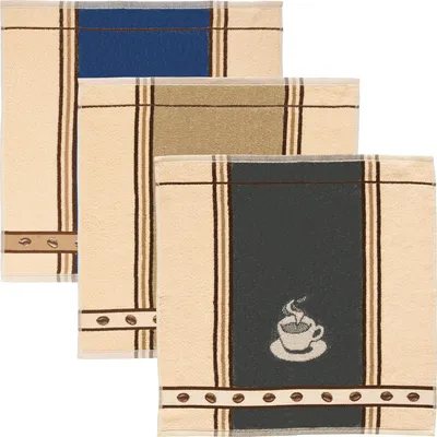 Produktbild von Kracht Frottier-Geschirrtuch Espresso" 3er-Pack Kaffee 50x50 cm"