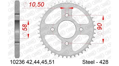 Produktbild von AFAM Kettenrad 10236-45 radseitig hinten 0 9kg