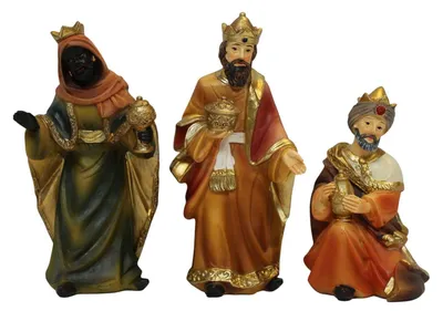 Produktbild von Krippenfiguren Heilige Drei Könige 3-teilig Polyresin 12-13 cm Deko