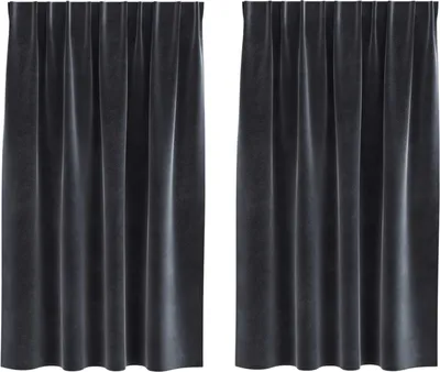 Immagine prodotto di vidaXL Tende oscuranti, 2 pezzi, grigio scuro, 140 x 140 cm, velluto