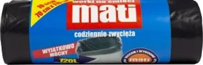 Zdjęcie produktu dla Worek Na Śmieci Ldpe Czarny 120 Litrów 10 Sztuk
