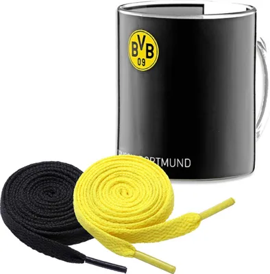 Produktbild von Borussia Dortmund BVB Zauberglas Tasse + 2 Paar Fan-Schnürsenkel 2# 5#