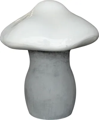 Produktbild von Deko-Pilz Toady in weiß aus robustem Ficonstone, Größe S - U1015-30-45