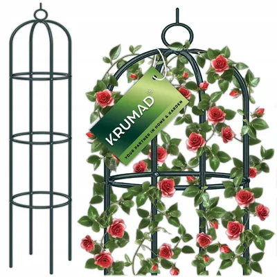 Produktbild von KRUMAD Gartenpergola Metall Dunkelgrün 190x40x40cm Wetterfest und stabil