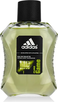 A bottle of Adidas Pure Game Eau de Toilette.