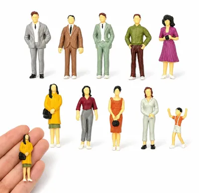 10 Miniaturfiguren Menschen für Modelleisenbahn & Diorama