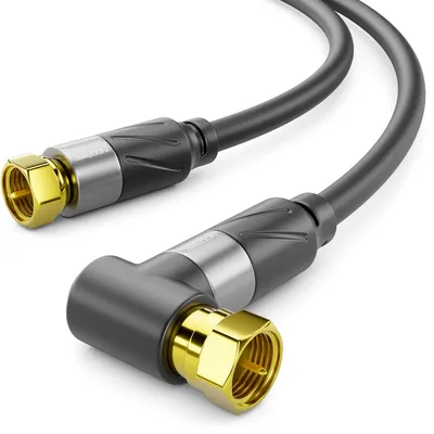 Produktbild von deleyCON 5m 4K SAT TV Antennenkabel Winkel Koaxial Kabel F-Stecker