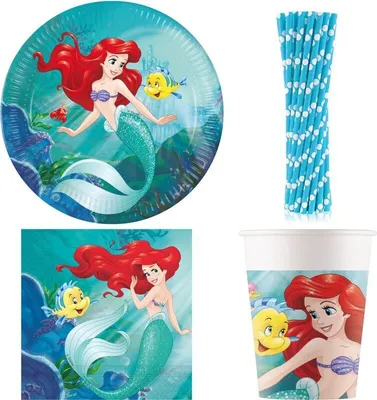 Produktbild von Arielle die Meerjungfrau Geburtstagsdeko Kindergeburtstag Partyset Ariel