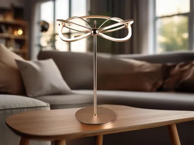Produktbild von Moderne LED Tischlampe CHARIVARI Messing matt, Höhe 50cm