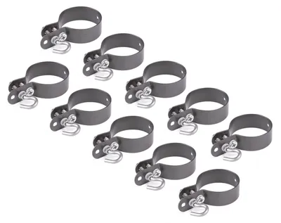 Image de Alberts 832308 Collier de serrage pour barres de tension tressées, galvanisé, anthracite métallisé, collier de serrage Ø 60 mm, jeu de 10 pièces
