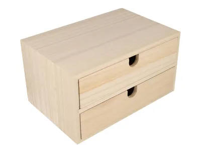 Immagine prodotto di Mobile contenitore con 2 cassetti 24x16x13,5 cm in legno - Artemio