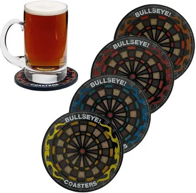 Image de Lot de 4 sous-verres antidérapants pour bière, lavables et résistants à la chaleur