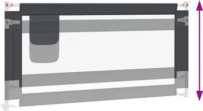 Immagine prodotto di vidaXL Protezione letto per bambini grigio scuro 180x25 cm tessuto