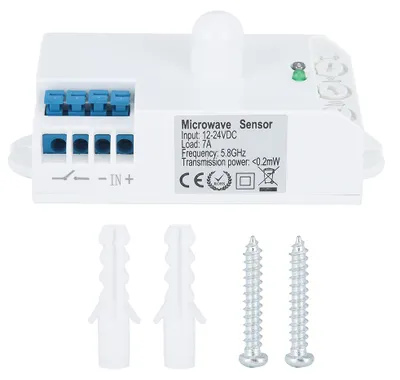 Obrázek produktu pro Inteligentní tělesný indukční spínač 5,8 GHz, mikrovlnný radarový světelný senzor, 12–24 V DC