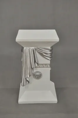 Produktbild von Säule Mäander Style Beistelltisch Marmoriert Dekosäule 55 cm Griechische Antik Retro Rokoko Säule Barock Blumenständer Podest Handbemalt