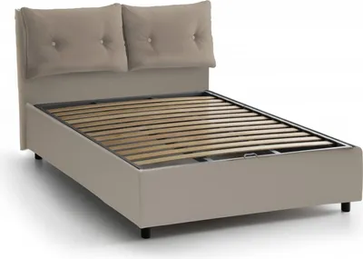 Produktbild von Quadratisches und halbes Bett Dlanz, Containerbett mit Kunstlederbezug, 100%  Italy, Frontöffnung, passend für Matratze Cm 120x190, Turteltaube