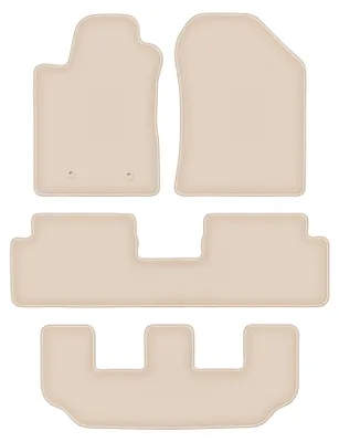 Produktbild von DURBAN Beige Velours-Fußmatten-Set für Toyota Corolla Verso II 7-Sitzer (2004-2009)