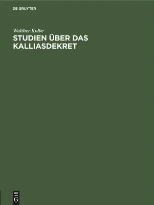 Produktbild von Studien über das Kalliasdekret