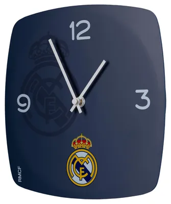 Produktbild von Bresser Real Madrid Wanduhr, Quadratisch, Präzises Quarzuhrwerk, 25 cm, Batterie Inkl.