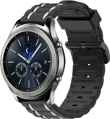 Produktbild von Strap-it Samsung Gear S3 Sportschnallenarmband (Schwarz/Weiß)