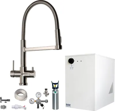 Produktbild von Sprudel Tafelwassergerät BieTal® BT-30U 5-Wege Wasserhahn mit Brause & 2KG CO2