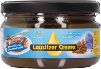 Produktbild von Lausitzer Creme - Leinöl-Brotaufstrich ohne Zusatzstoffe, vegan, 200g