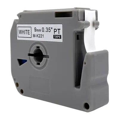 Produktbild von DULA Etikettenband - Kompatibel mit Brother P-Touch M-K221 - 1 Stück - Schwarz auf weiß - 9mm x 8m