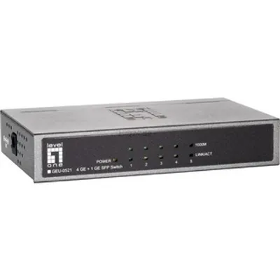 Produktbild von LevelOne Switch 5-Port 4xGbE/1xGigaBit SFP        6W   1Gbps
