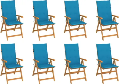 Produktbild von Maison Exclusive - Verstellbare Gartenstühle mit Auflagen 8 Stk. Massivholz Teak