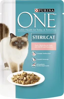 Produktbild von Purina One Nassfutter für Kastrierte Katzen, Lachs, 85g
