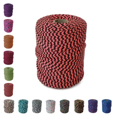 Kordel, Polyester, Polyester Schnur, Schnur, flechten, Flechtschnur schwarz hellrot