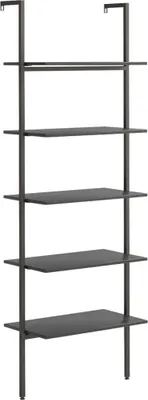 Produktbild von vidaXL Leiterregal mit 5 Böden Schwarz 64x35x185 cm