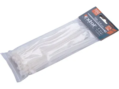 Obrázek produktu pro Pásky na vodiče, 2,5x150mm,100ks, bílé