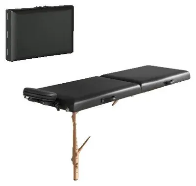 Image de Lit de massage, hauteur réglable, design pliable, noir