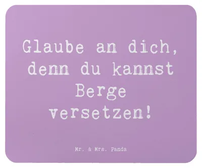 Produktbild von Mr. & Mrs. Panda Mouse Pad Spruch Selbstvertrauen stärken - Lavendeltraum - Geschenk, Vertrauem, Motivation, Mousepad, Lebensfreude, Mauspad, Trost, pc mausunterlage