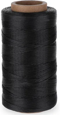 Zdjęcie produktu dla Sznurek woskowany 0.8 mm x 260 m, czarny, do obróbki skóry
