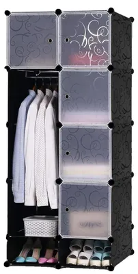 Immagine prodotto di Armadio contenitore, design modulare, organizzazione versatile, nero