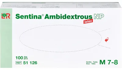 Produktbild von Sentina Ambidextrous Latex Gr. M unsteril Untersuchungshandschuhe, 100 St. Handschuhe