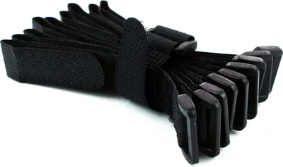 Produktbild von 10 x Klettkabelbinder Kunststofföse 15 cm schwarz - Klett / Flausch auf GLEICHER SEITE! - Goodymax®