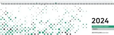 Produktbild von Tischquerkalender Perfo grün 2024 31,6x10,6