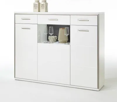 Produktbild von Highboard Trento | weiß Hochglanz | ohne Beleuchtung