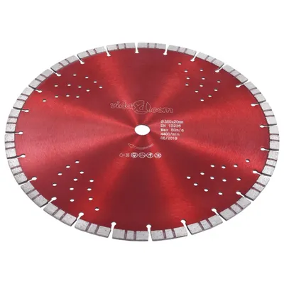 Immagine prodotto di vidaXL Disco da taglio diamantato con turbo e fori in acciaio 350 mm